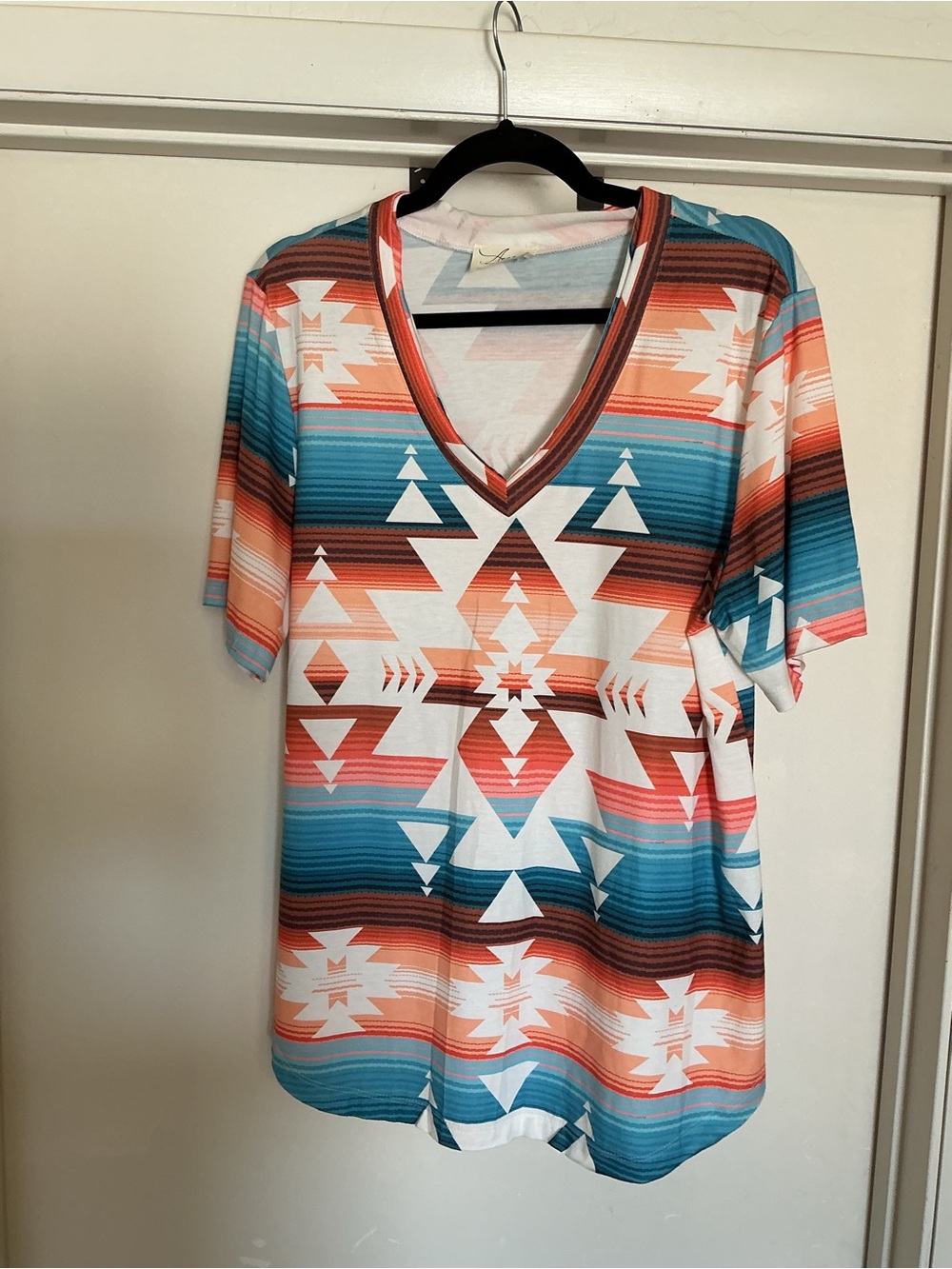 Avery  Aztec Geometric Print Top